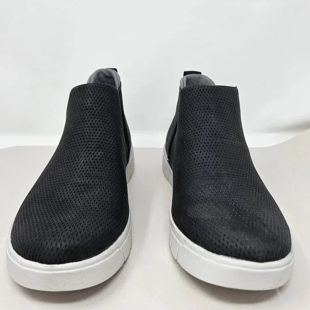 Ryka Sneaker Boots Womens Sz 6M Black Faux Leather Henley 2 Perforated Side Zip